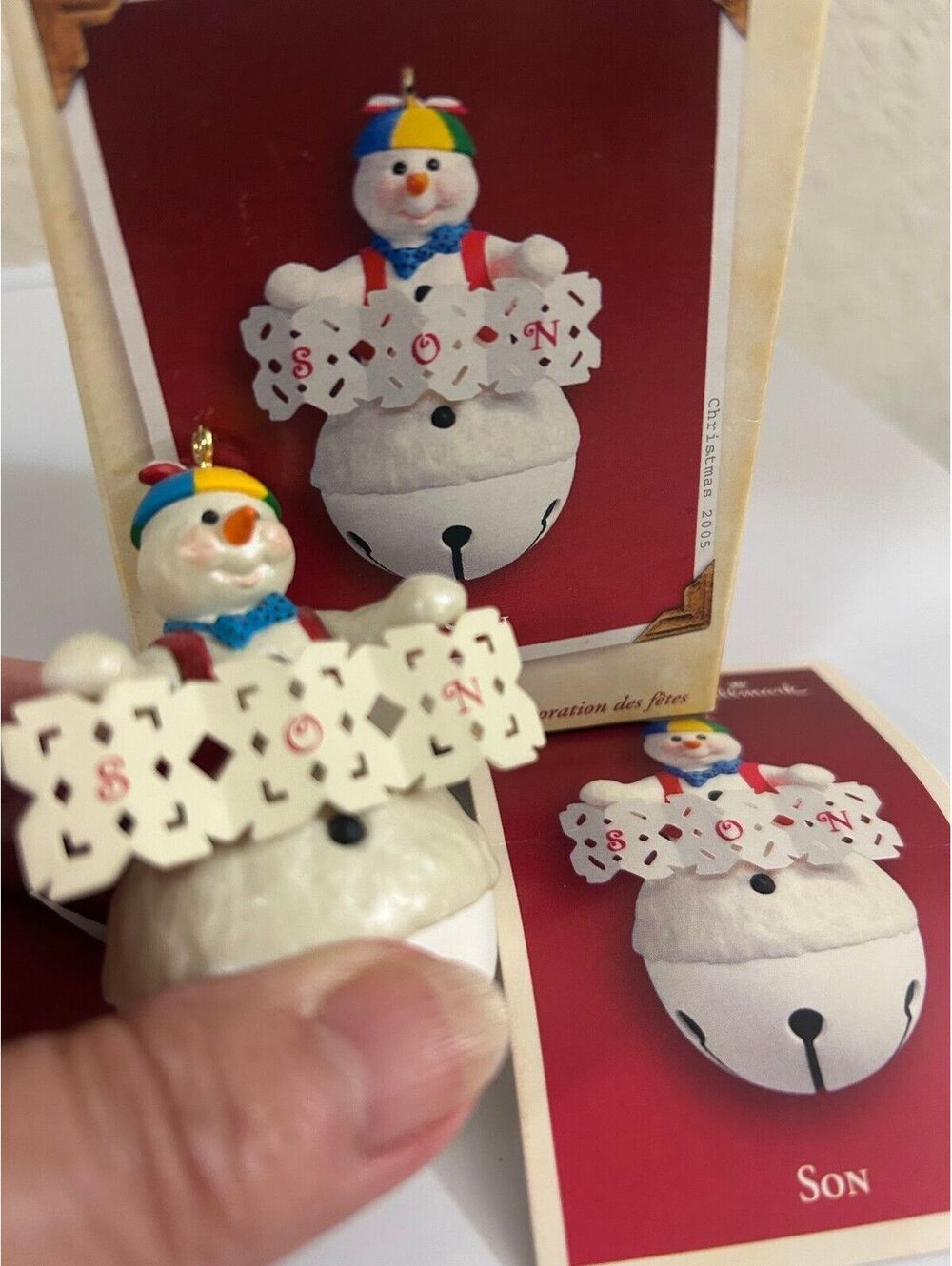 Hallmark Keepsake Son Snowman Christmas Ornament w/ Box & Card Vintage 2005